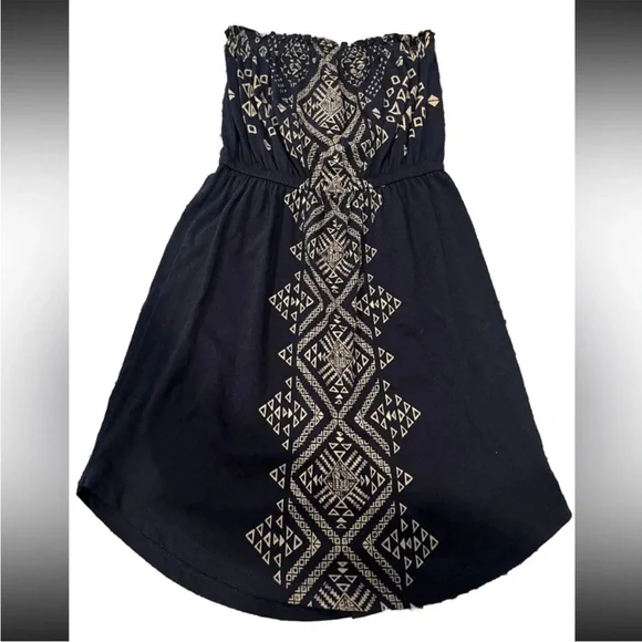 Billabong Strapless Tribal Patterned Mini Dress or Beach Cover Up Size XS - Picture 1 of 4